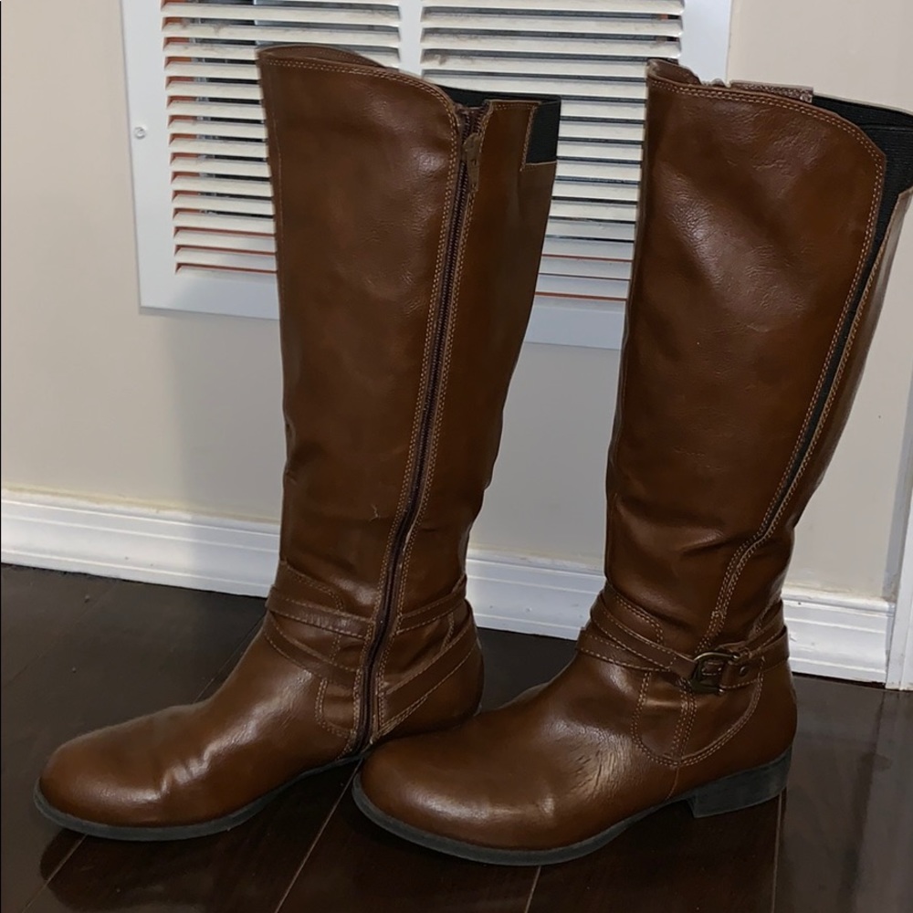 Brown high boots
